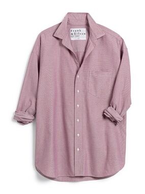 Frank and Eileen Shirley Italian Cotton Oversize Button-Up Shirt Wine S